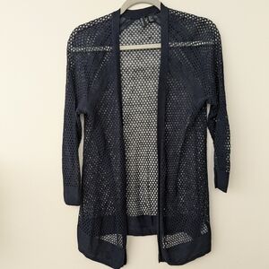 Cynthia Rowley Navy Blue Linen Cardigan